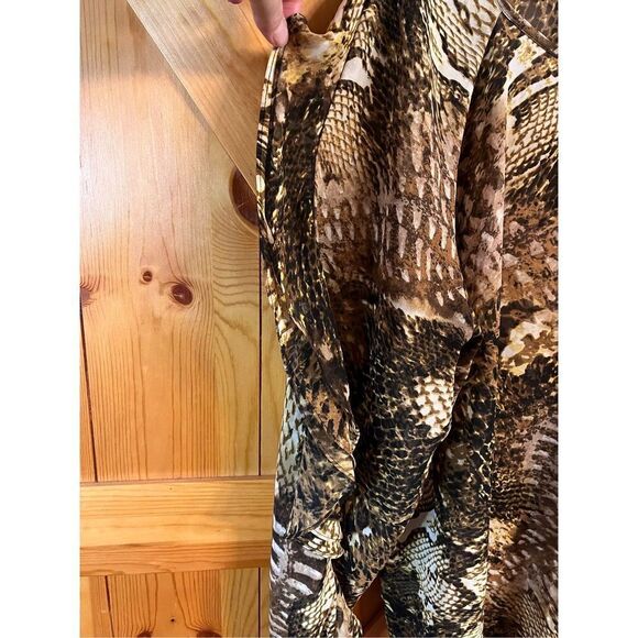 Marc Bouwer Flutter Draped Ruffle Long Sleeve Multi Printed Top Size XL (2843) - Picture 3 of 7